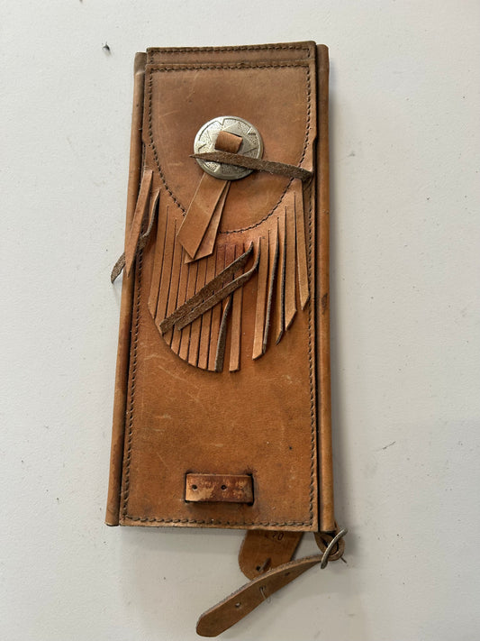 Dash cover bas cuir fauve franges Softail Harley Davidson