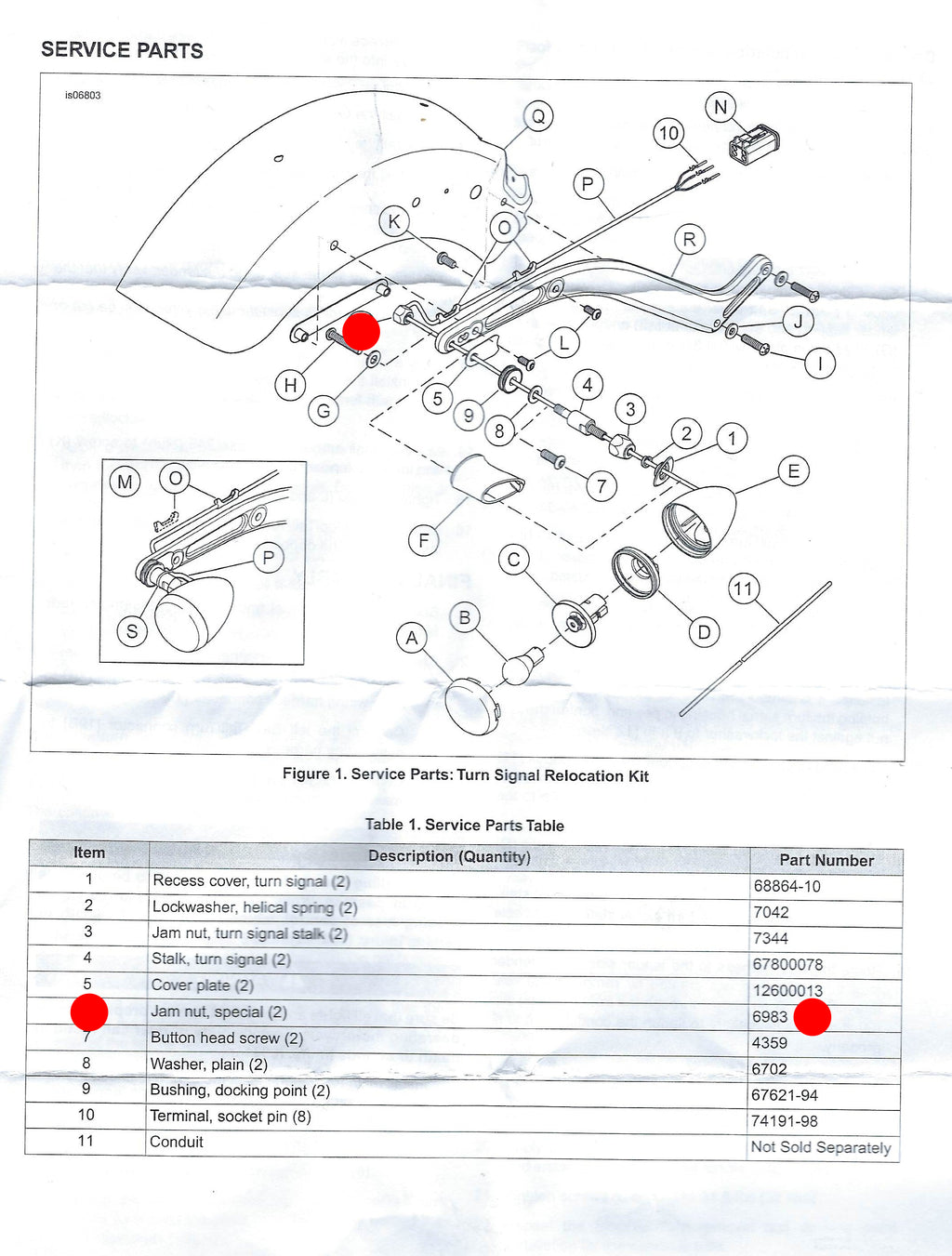 Jeu de 2 écrous spéciaux tiges clignotants arriere délocalisé noir Harley Davidson REF 6983