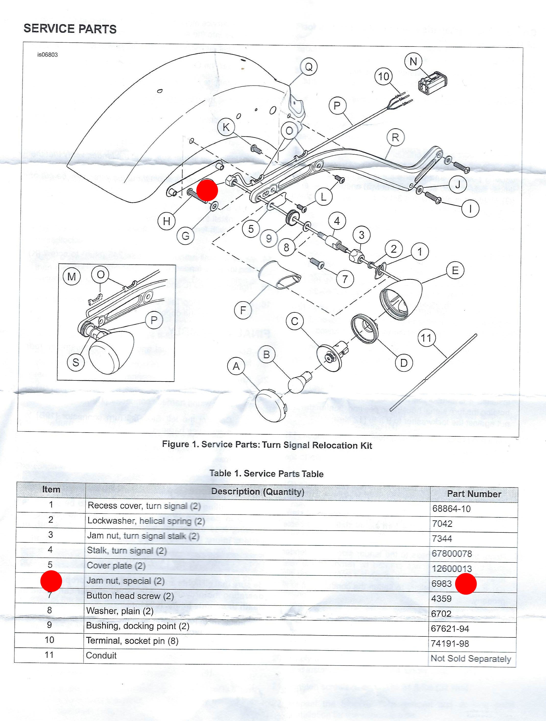 Jeu de 2 écrous spéciaux tiges clignotants arriere délocalisé noir Harley Davidson REF 6983