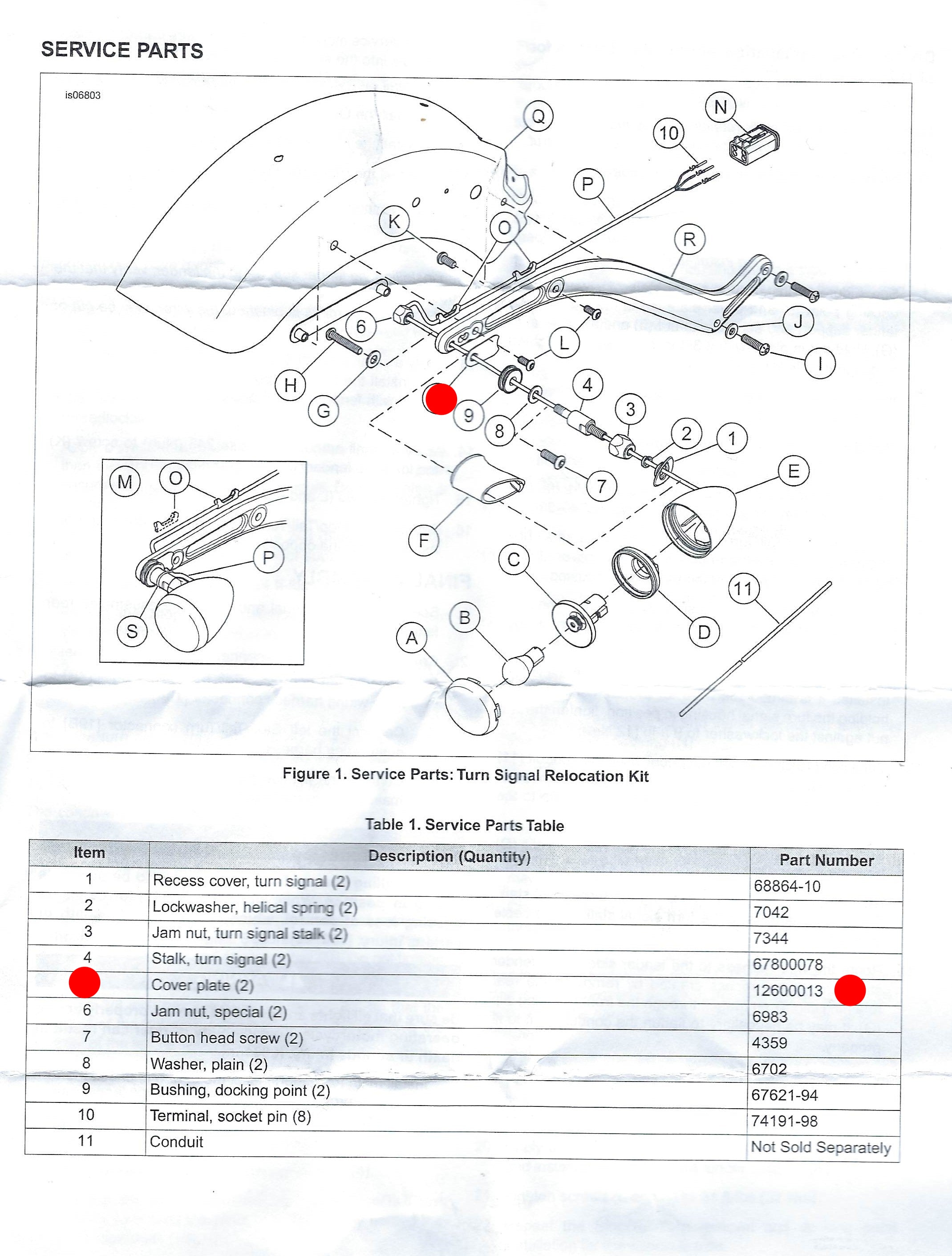 Jeu de 2 caches noirs trous sabre Harley Davidson REF 12600013