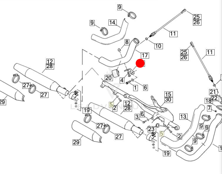 Patte de fixation de collecteur arrière Sportster Harley Davidson REF OEM : 65974-04A