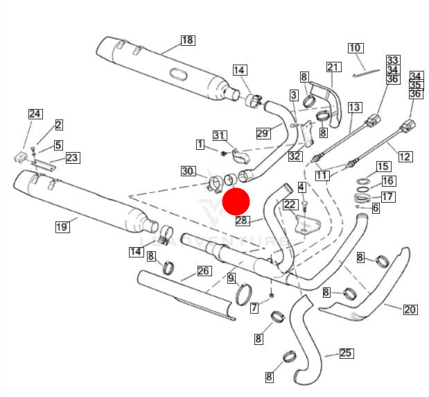 Auspuffkrümmer Touring Harley Davidson OEM-Teil 66813-09
