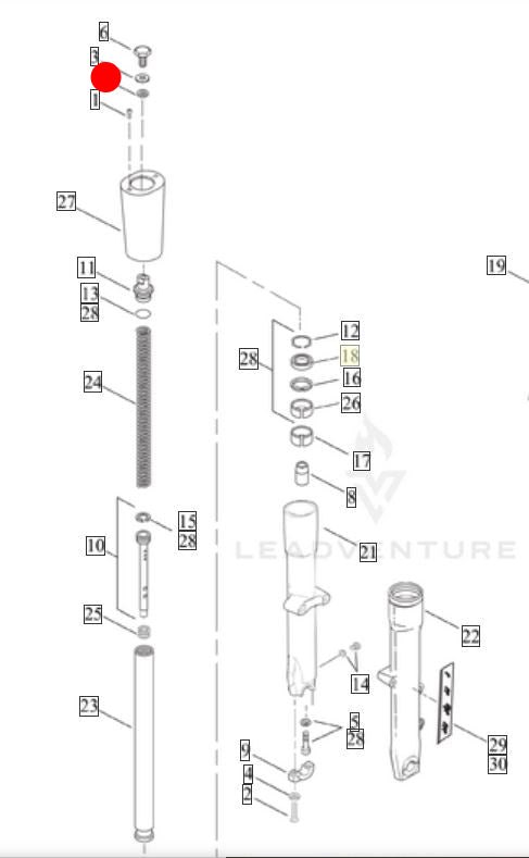 Jeu de 2 joints vis supérieur de fourche 41 mm Harley Davidson REF OEM 45733-48
