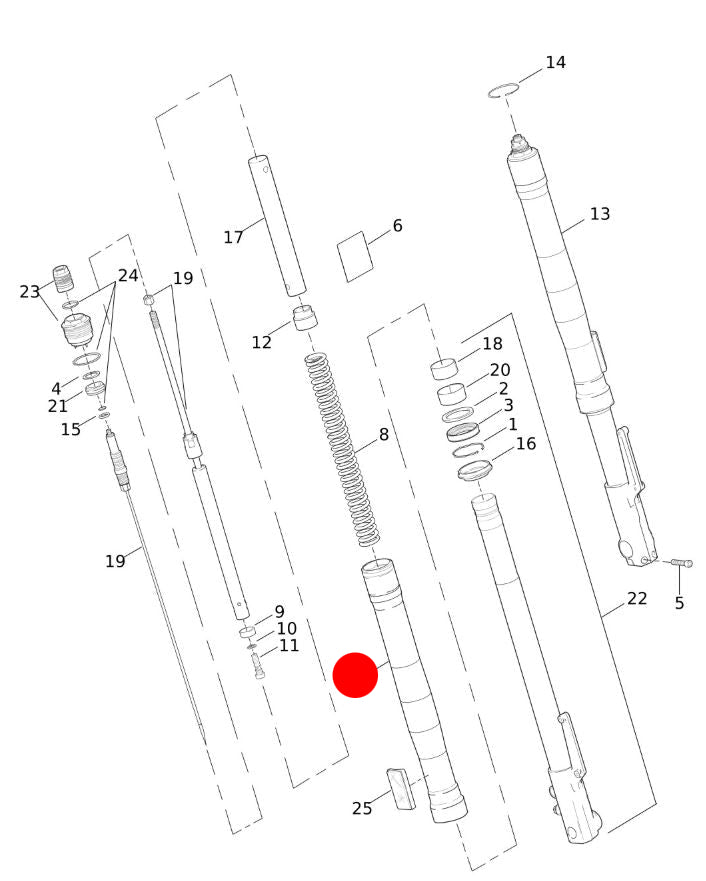 Buell XB-Gabel-Schieberegler REF OEM J0107.02A8