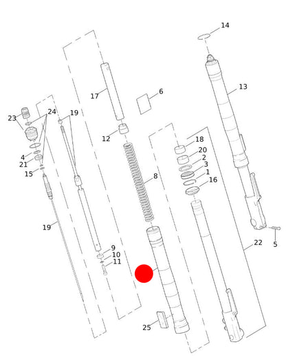 Fourreau de fourche Buell XB REF OEM J0107.02A8