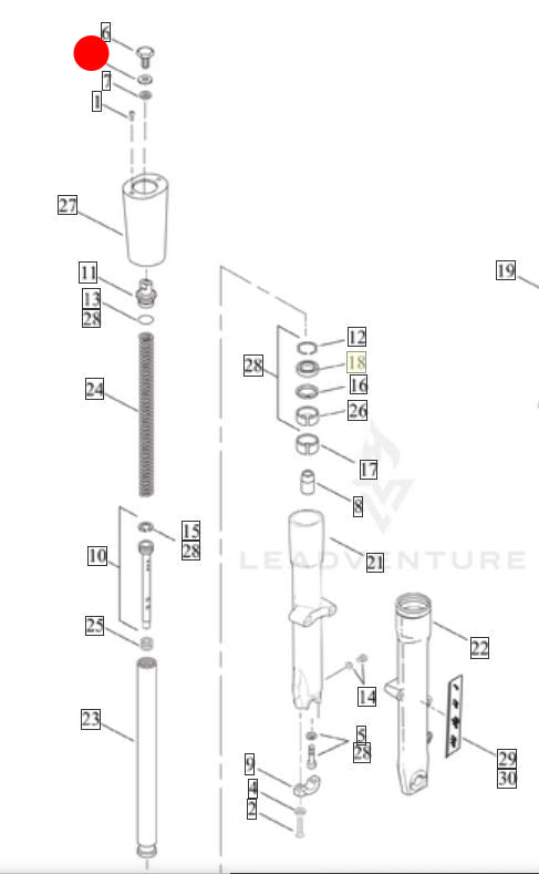 Rondelle vis supérieur de fourche 41 mm Harley Davidson REF OEM 5710