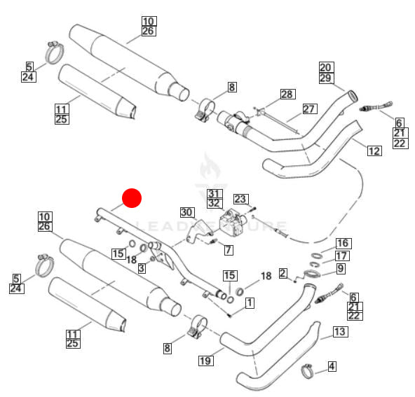 Support interconnexion de silencieux Softail Harley Davidson REF OEM 66737-07A