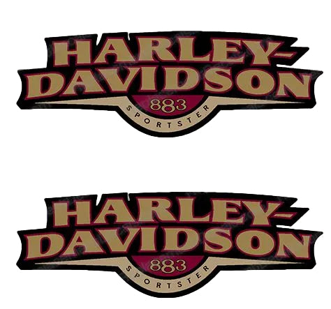 Jeu de 2 logos / stickers de réservoir à carburant Sportster 883 Harley Davidson REF OEM 13304-08