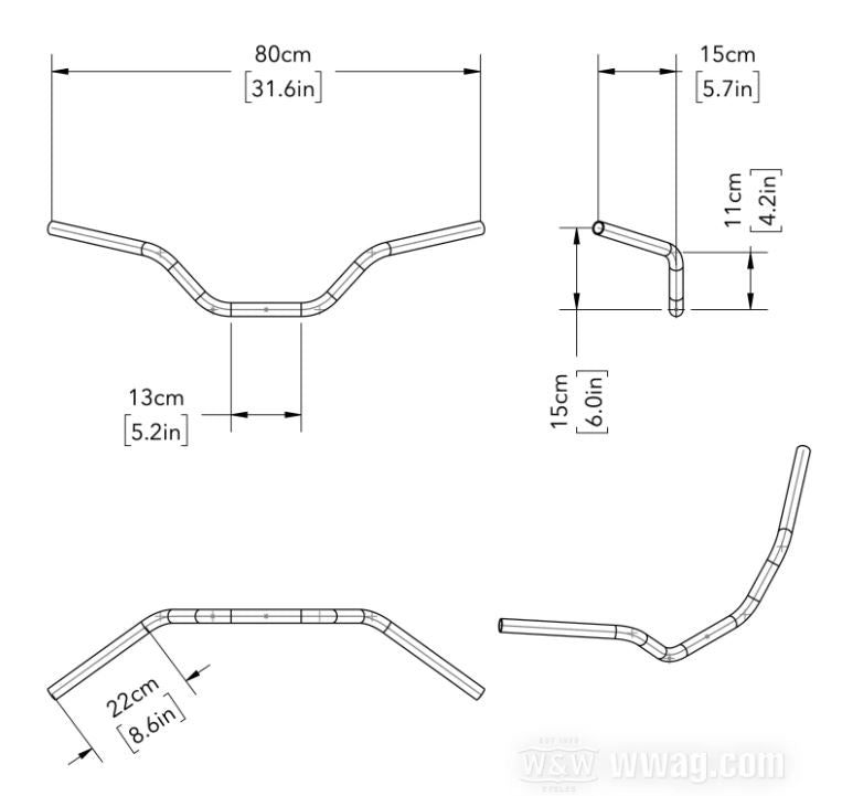 Guidon chromé Bates Malibu Harley Davidson REF WW 20-745