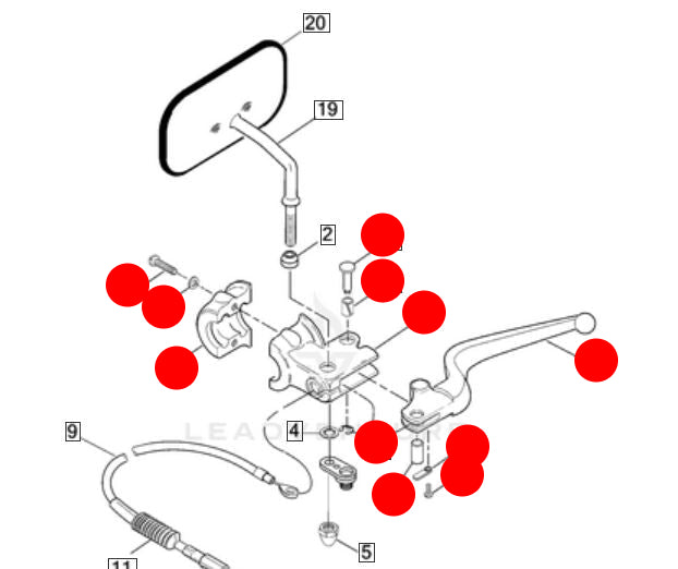 Complete clutch lever Harley Davidson REF OEM 38608-96