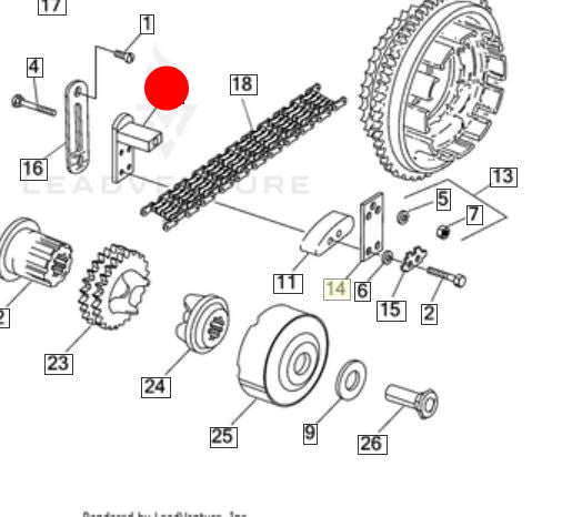 Support patin tendeur chaîne primaire Harley Davidson REF OEM 39990-65