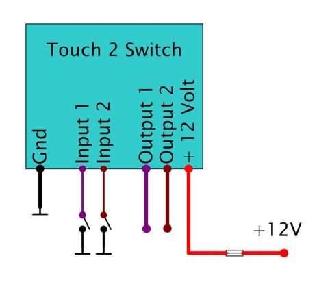 Relais bouton 2 entrées et 2 sorties Axel Joost Elektronik Harley Davidson REF MCS 954137