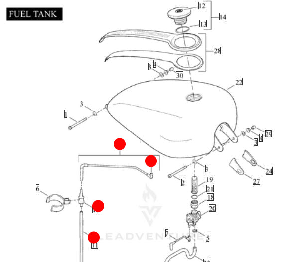 Durite mise à l'air réservoir 16 litres Sportster Harley Davidson REF OEM 27067-04