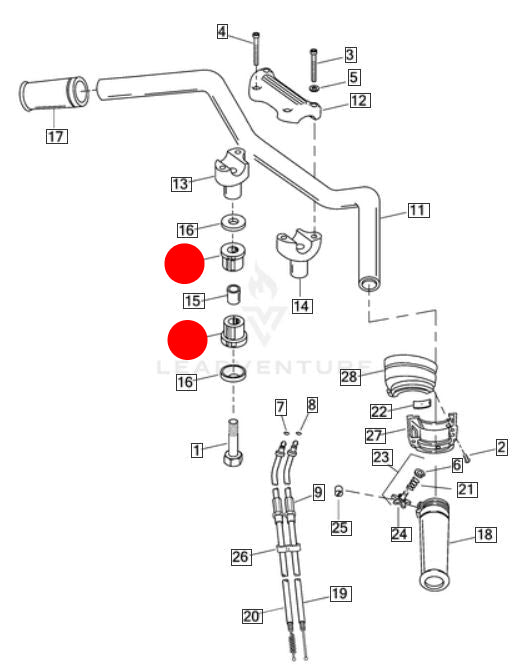 Kit de 4 caoutchouc risers Harley Davidson REF OEM 53156-86