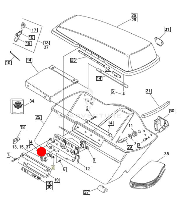 Came verrou sacoche rigide Touring Harley Davidson REF OEM 90682-93