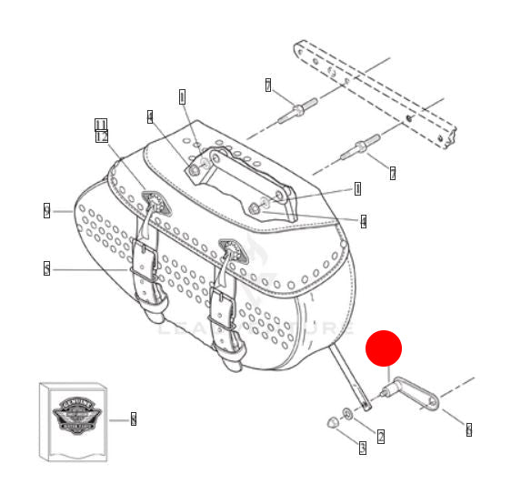 Silent bloc sacoche Softail Héritage Harley Davidson REF OEM 90524-01