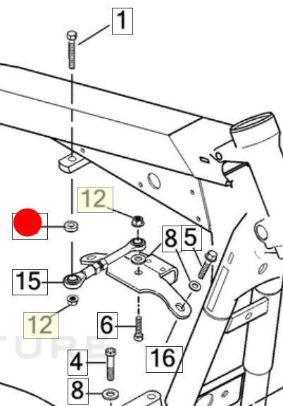Entretoise de support moteur supérieur Dyna Harley Davidson REF OEM 16241-90