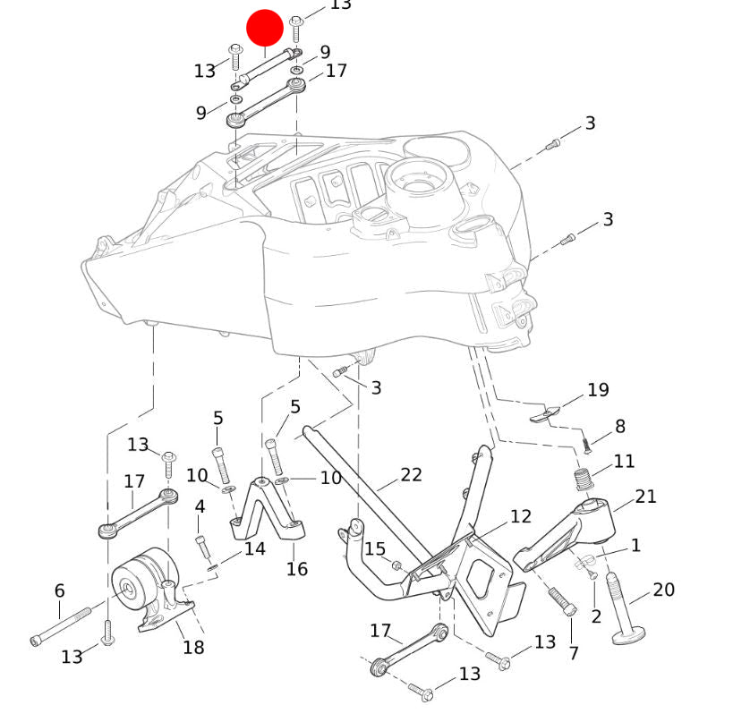 Buell XB Engine Mount Ground Braid OEM REF: Y0307.02A8