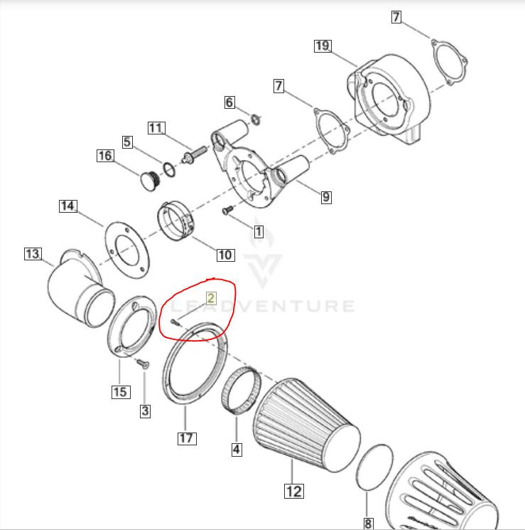 Kit de 4 vis 6-32 x 1/2 Filtre à air Harley Davidson REF OEM 2260