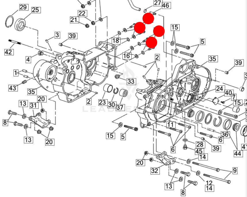 Jeu de 4 vis support moteur arrière Sportster Harley Davidson REF OEM 4435W & 4415