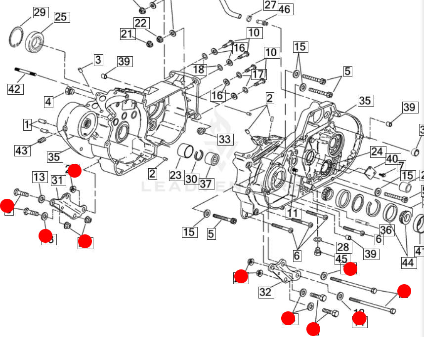 Jeu de vis supports moteur inférieur avant Sportster Harley Davidson REF OEM 4337W & 7780